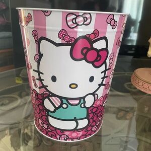 Hello Kitty Pink and White Trash Can
